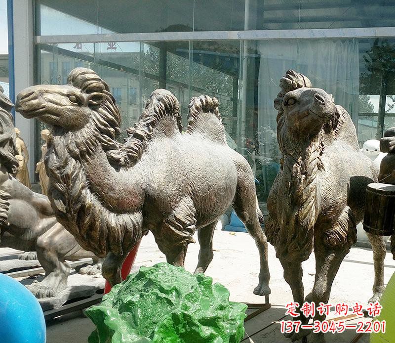 重庆公园骆驼动物铜雕 (2)