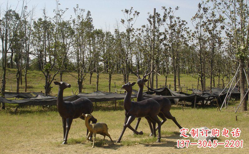 重庆优雅雕塑-梅花鹿铜雕