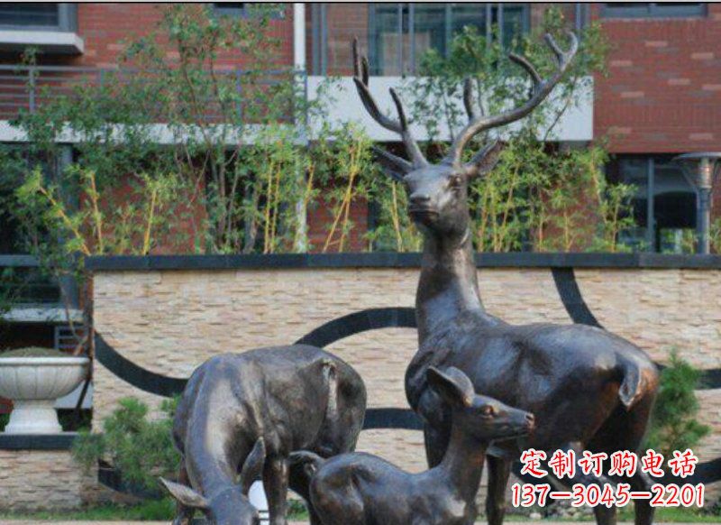 重庆古雅优雅的梅花鹿铜雕