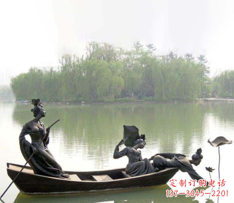 重庆百年静静秀—美女铜雕