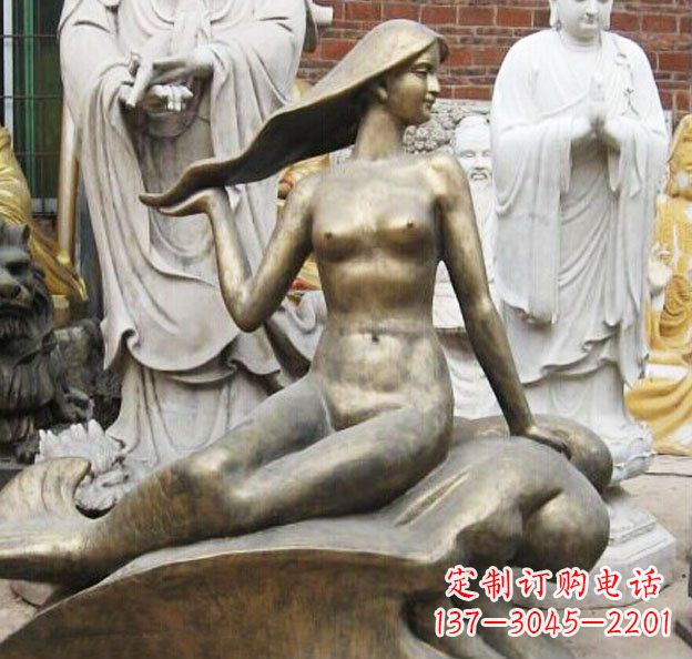 重庆精美铜质美人鱼雕塑