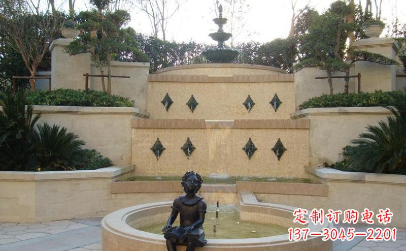 重庆西方风尚小女孩铜雕