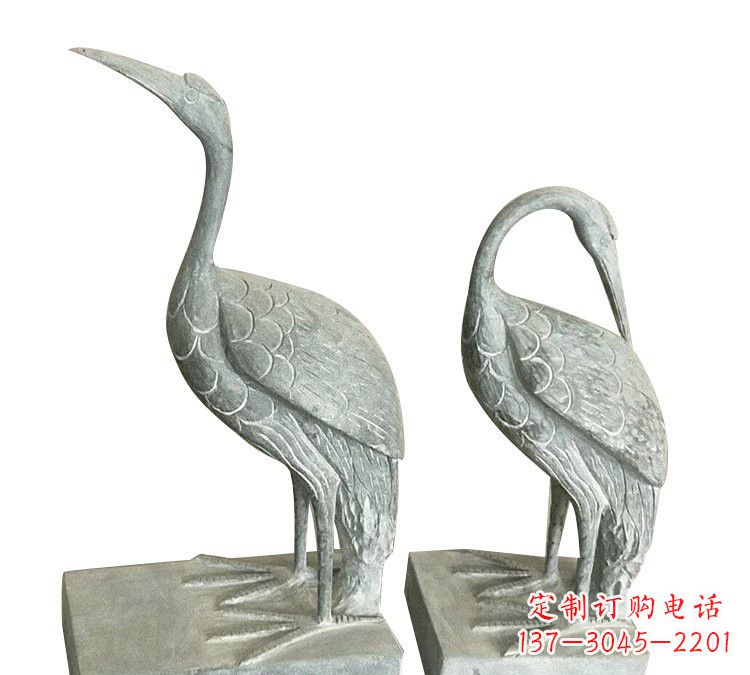 重庆完美纯手工雕刻青石仿古丹顶鹤石雕