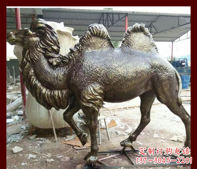 重庆公园双峰骆驼铜雕