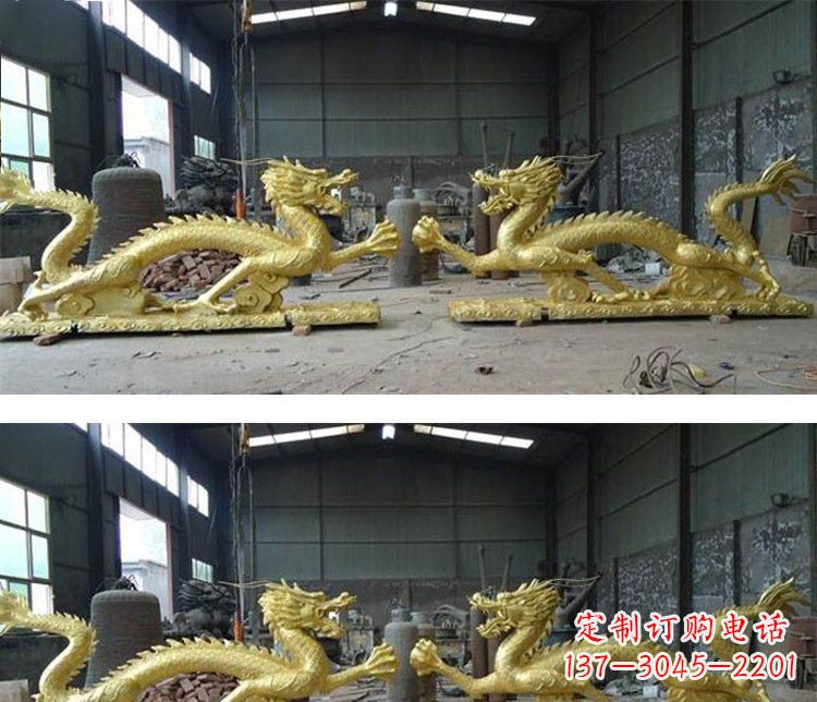 重庆古典传统双龙戏珠铜雕塑