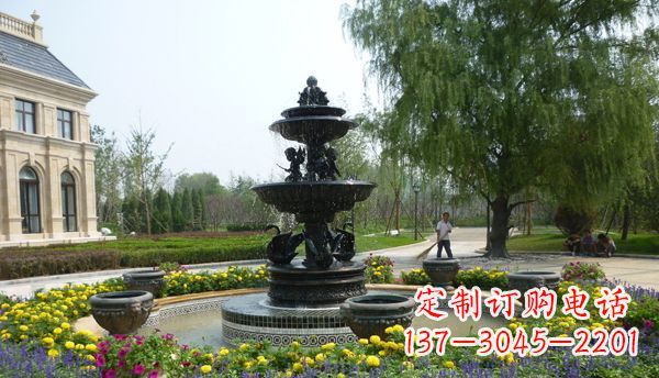 重庆公园天鹅喷泉铜雕