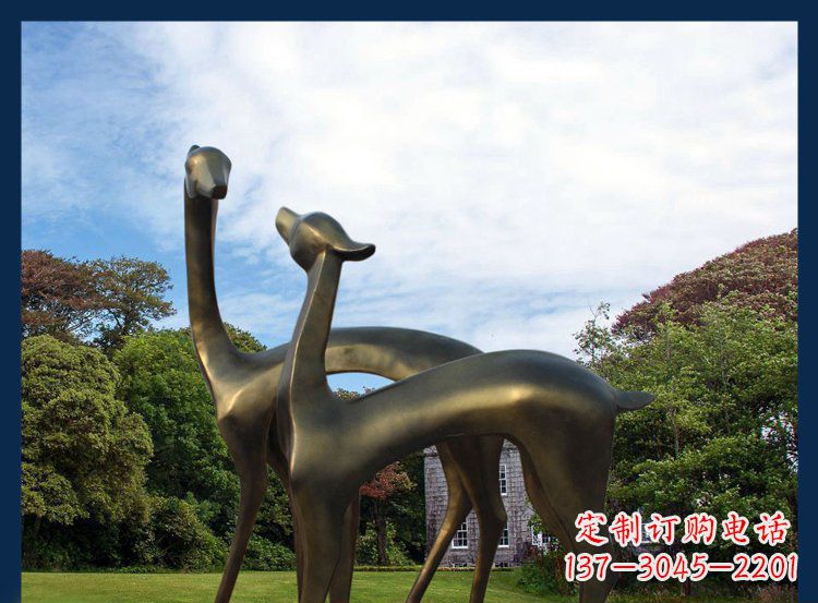 重庆公园铜雕金属小鹿动物雕塑