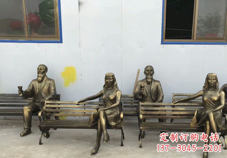 重庆公园铜雕美女长椅人物雕塑