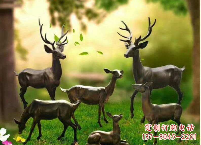 重庆公园铜雕阳光小鹿动物雕塑