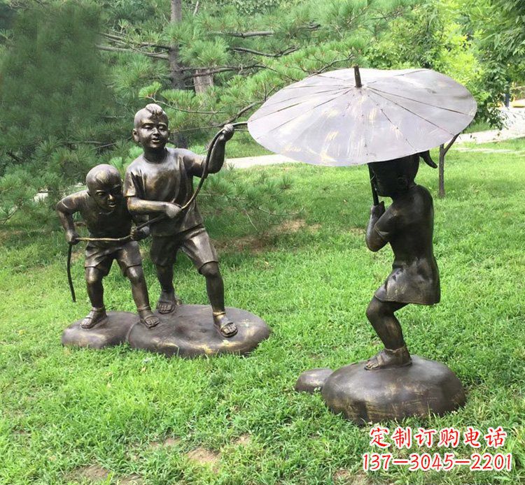 重庆趣味活动儿童铜雕