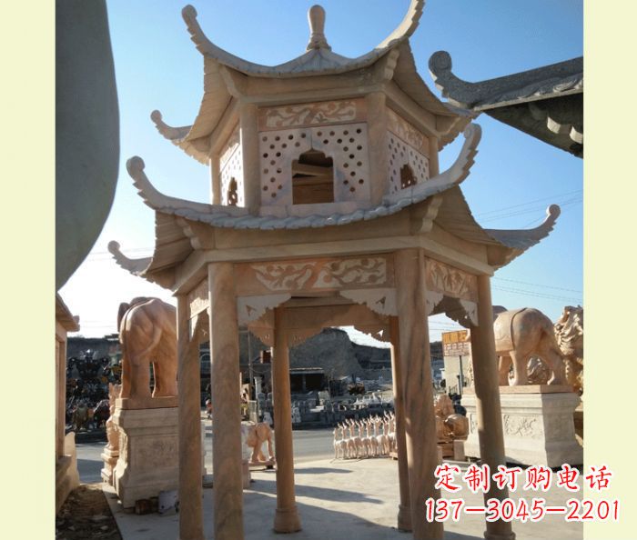 重庆中式双层石雕凉亭