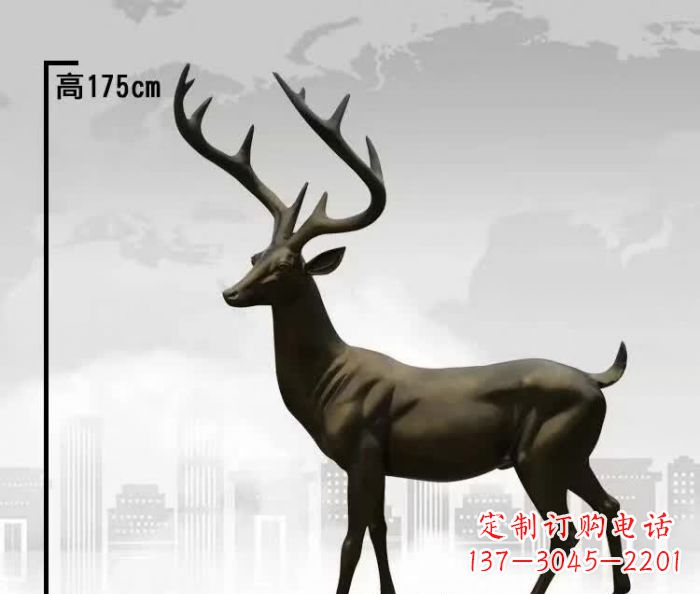 重庆公园小鹿铜雕