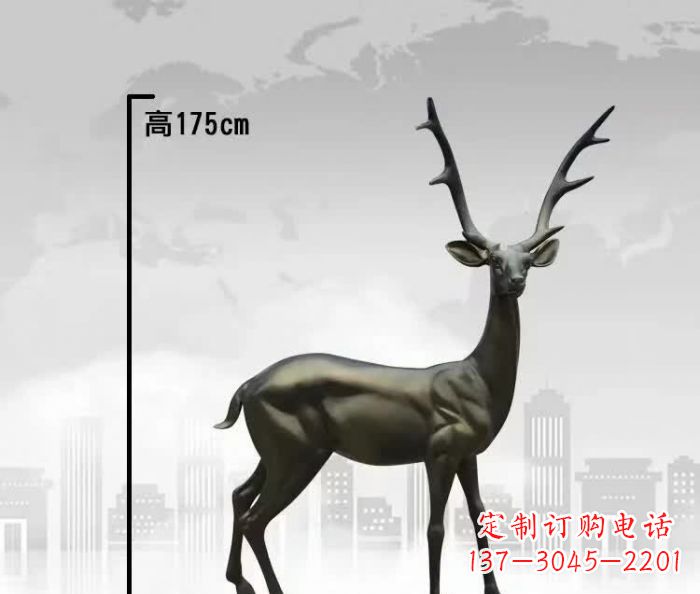 重庆公园小鹿铜雕 (3)
