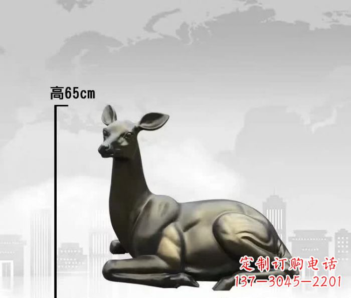 重庆公园小鹿铜雕 (4)