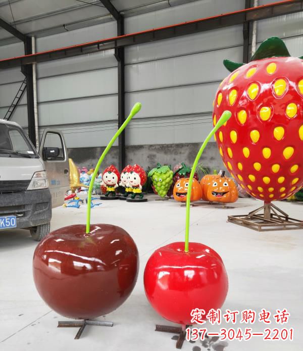 重庆领雕塑玻璃钢仿真樱桃水果雕塑