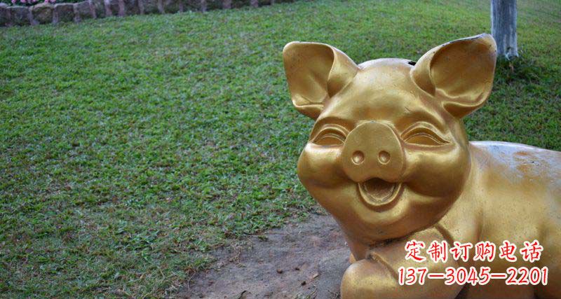重庆公园小猪动物铜雕