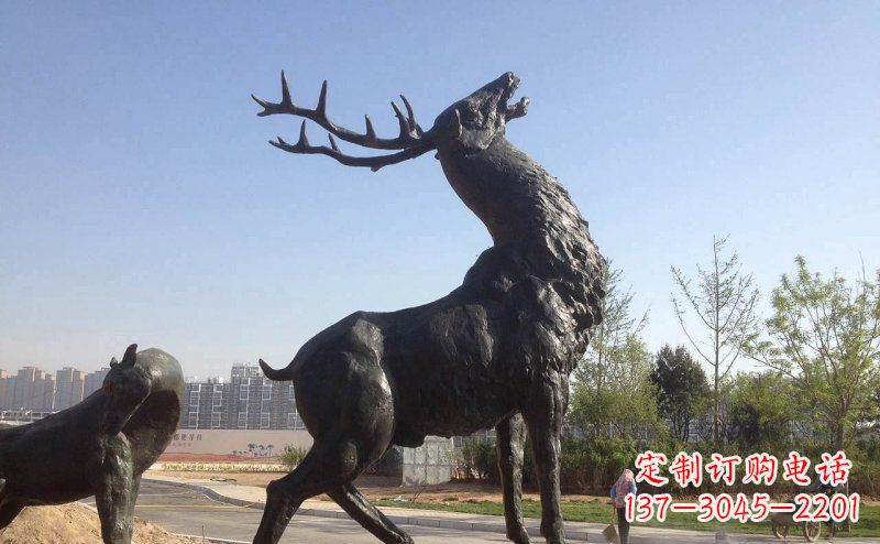 重庆驯鹿精美铜雕