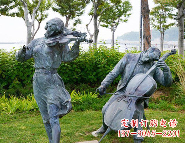 重庆双面演奏大提琴&小提琴铜雕塑