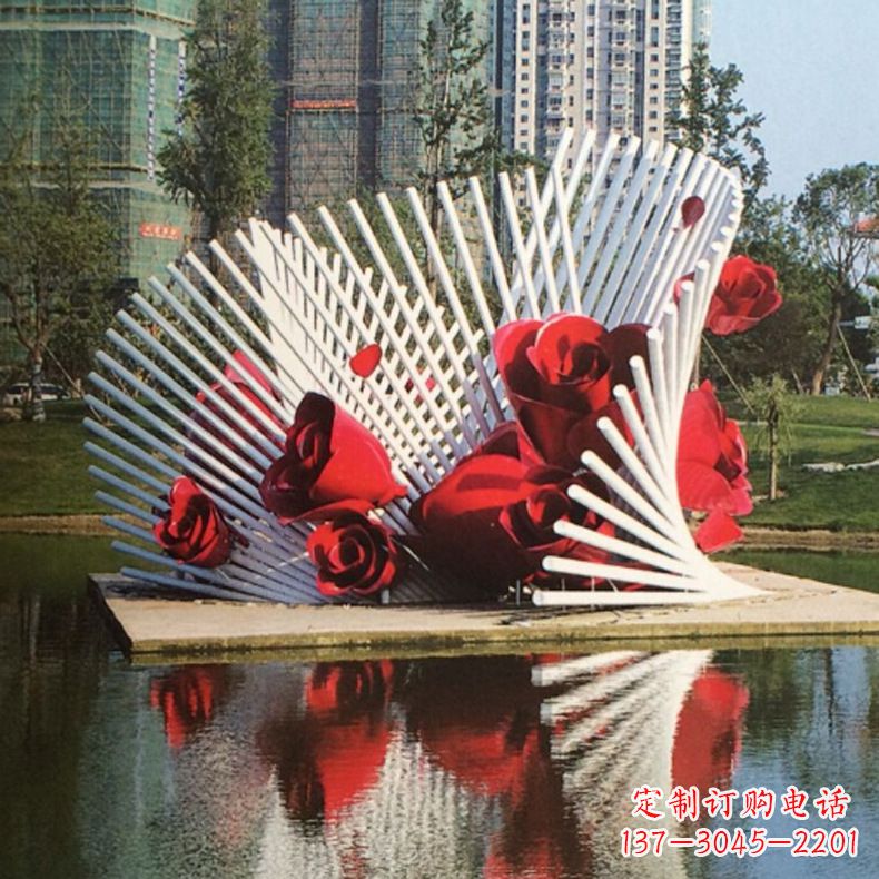 重庆玫瑰之美,不锈钢艺术雕塑