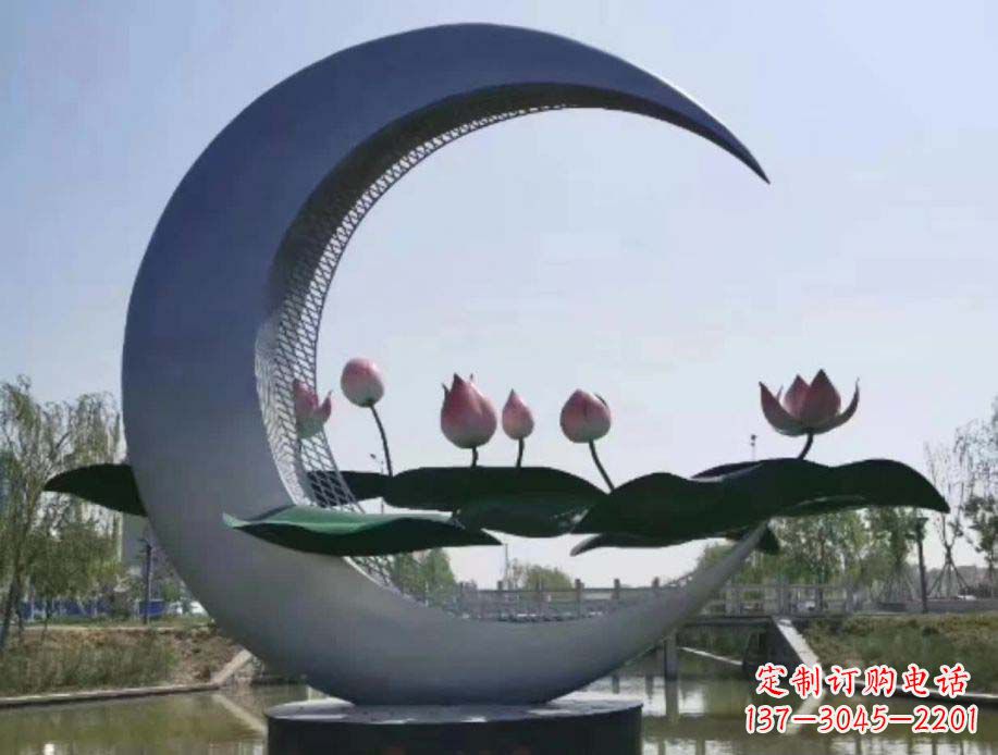 重庆公园月亮不锈钢景观装饰雕塑