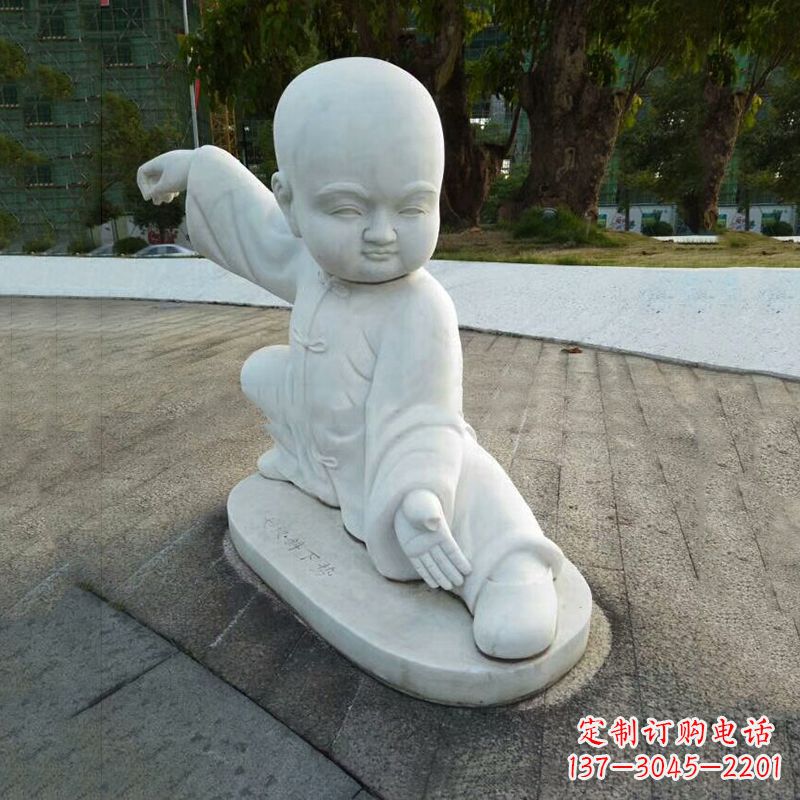 重庆瑞士艺术家精美制作的和尚汉白玉石雕塑