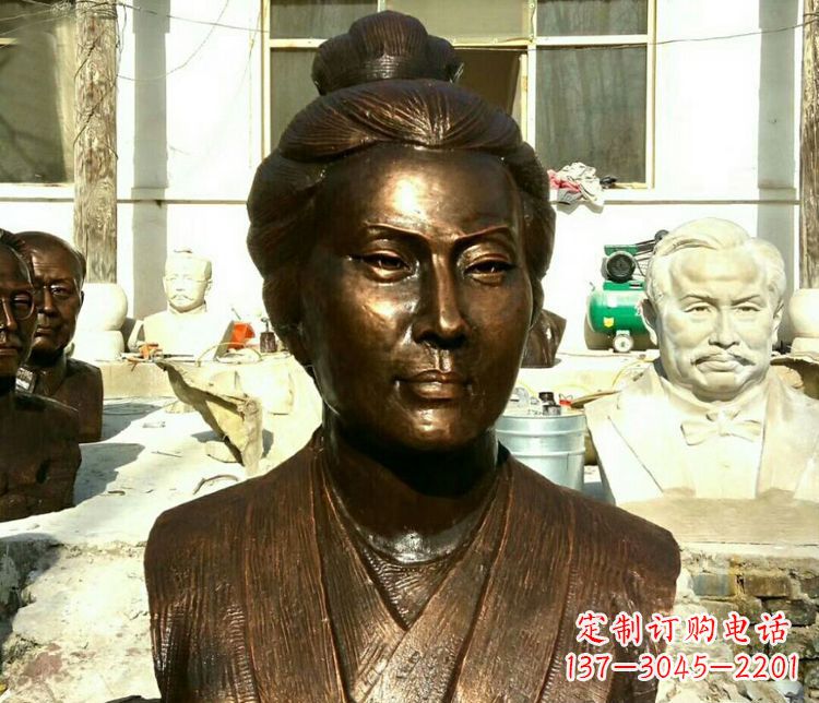 重庆传承经典,精美雕塑李清照胸像铜雕