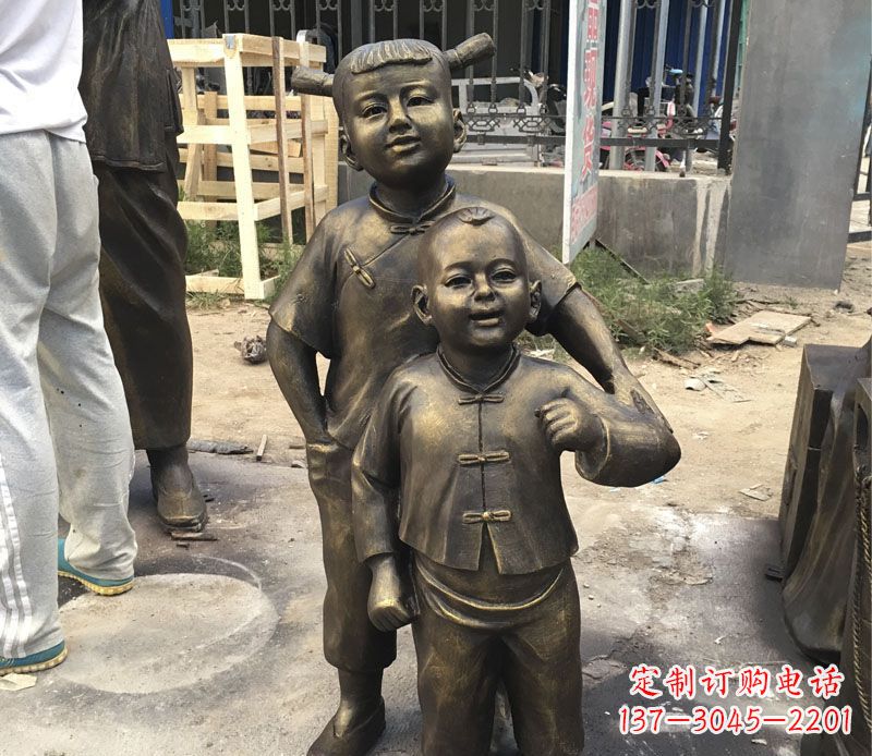 重庆古代儿童铜雕