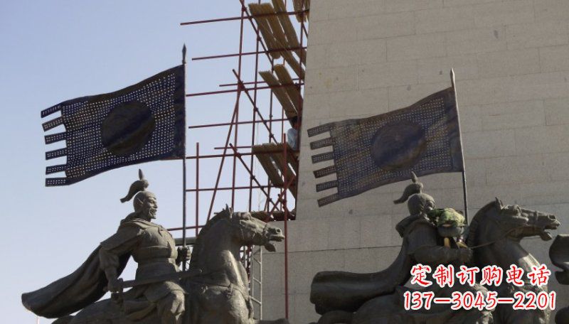 重庆古代将军景区铜雕
