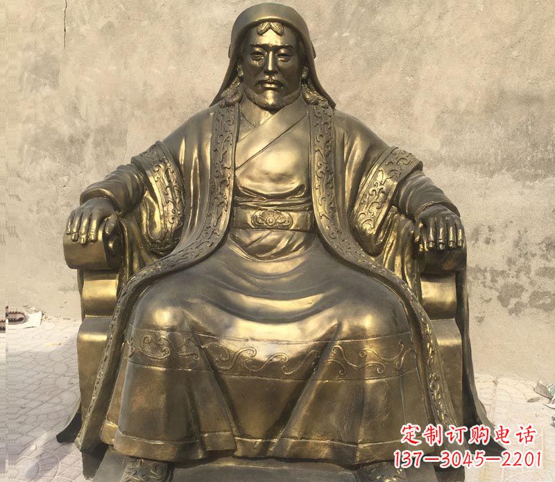 重庆古代名人成吉思汗铜雕