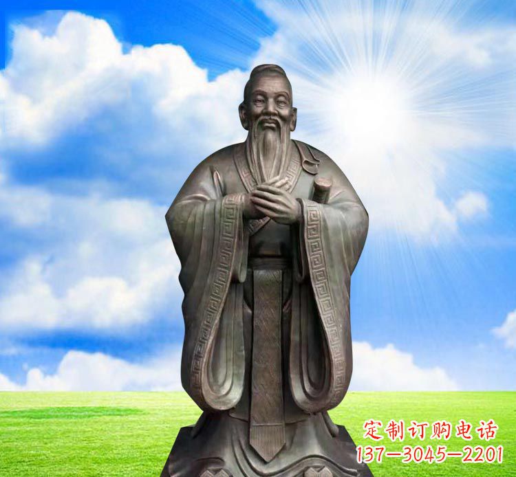 重庆古代名人孔子行教像铜雕