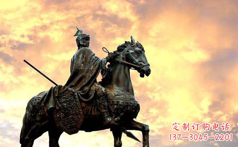 重庆古代名人赵云铜雕