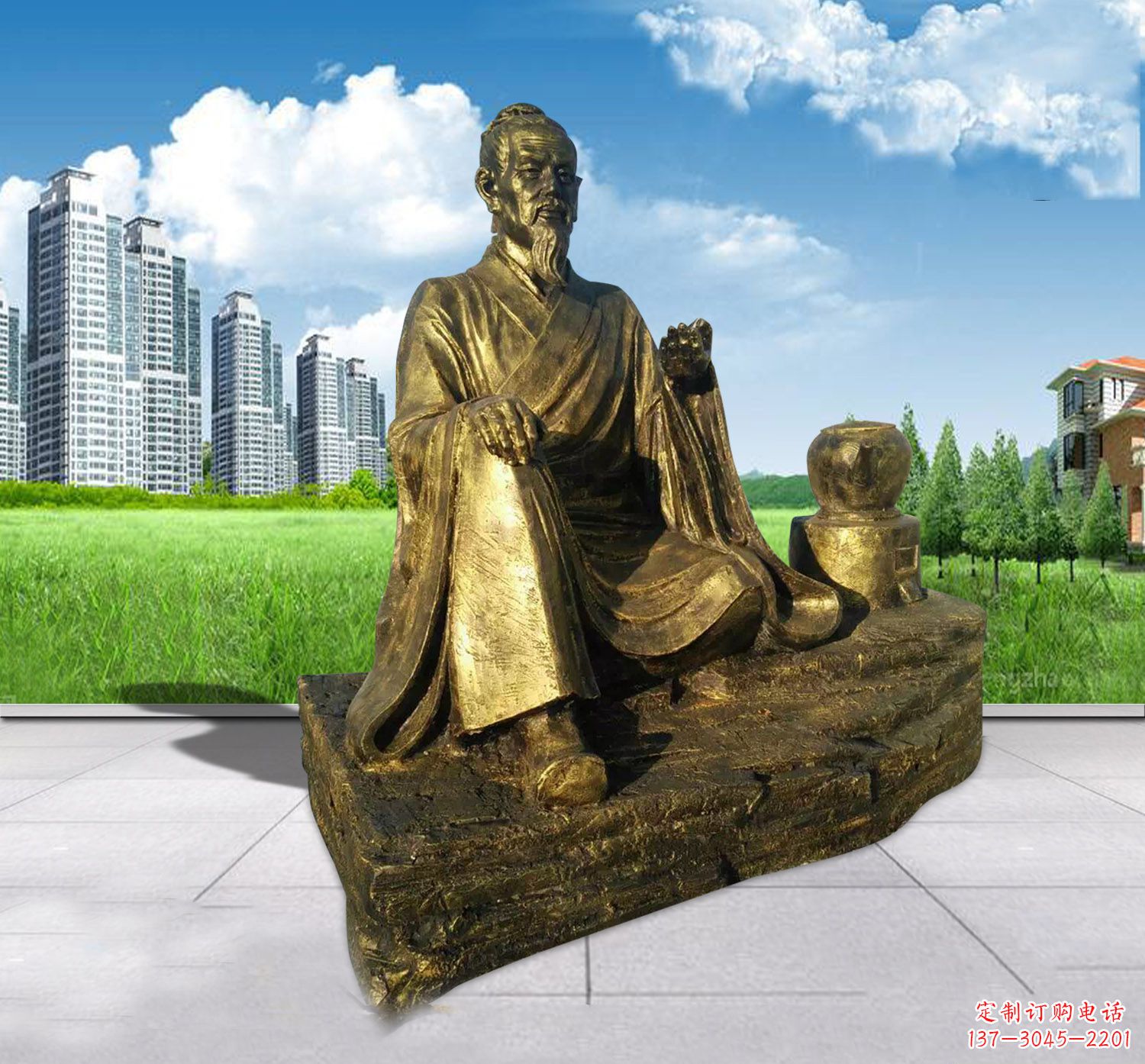重庆匠心独运——中领雕塑张仲景铜雕