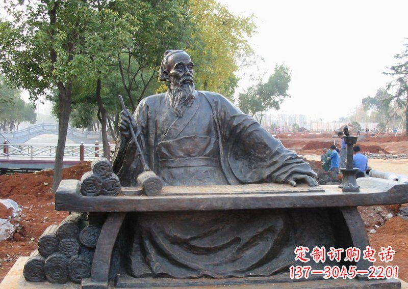 重庆古代名医张仲景铜雕 (2)