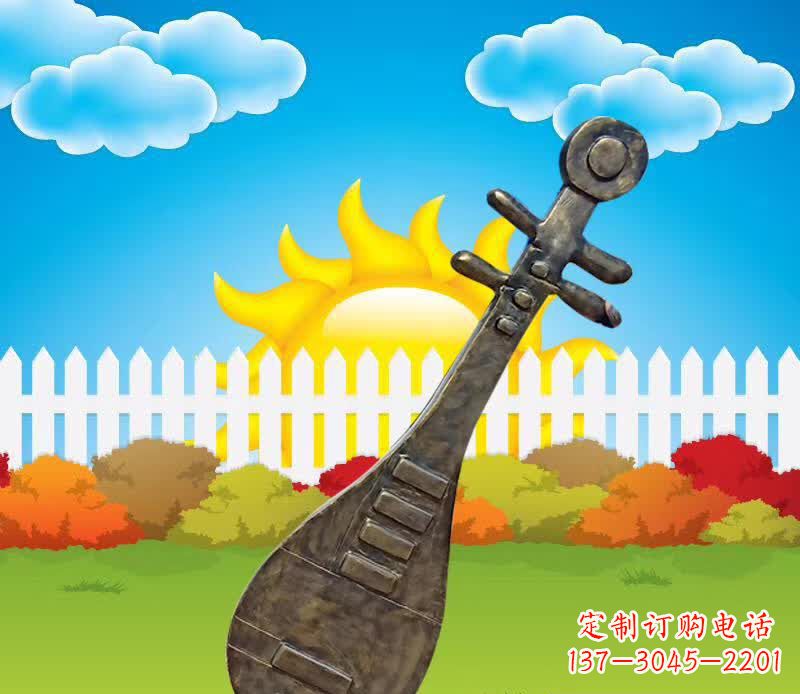 重庆古代琵琶广场乐器铜雕