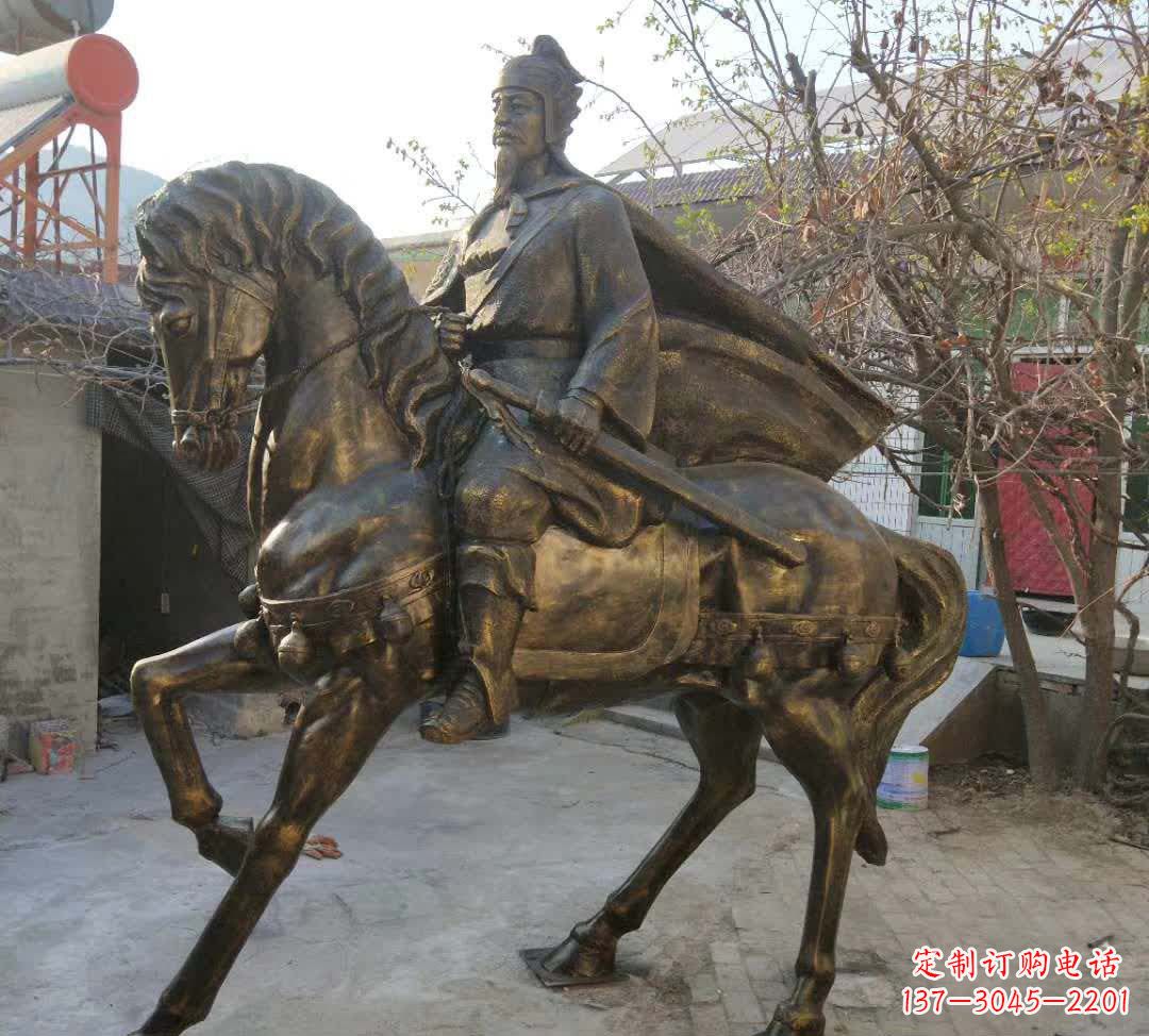 重庆古代骑马人物铜雕塑