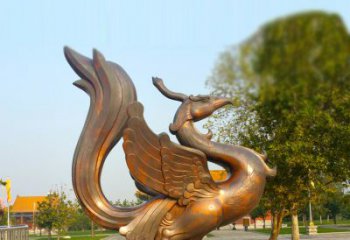 重庆纯铜铸造的四灵之朱雀雕塑