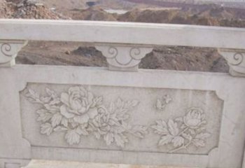 重庆牡丹花浮雕石栏板景观雕塑