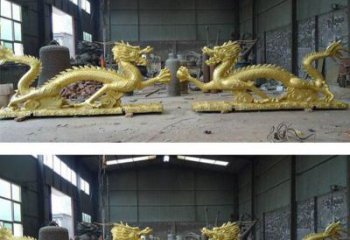 重庆古典传统双龙戏珠铜雕塑