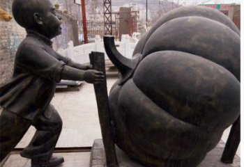 重庆精致男孩铜雕