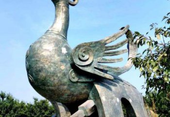 重庆公园园林朱雀铜雕景观雕塑