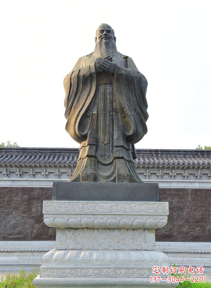重庆古代人物孔子铜雕 (2)