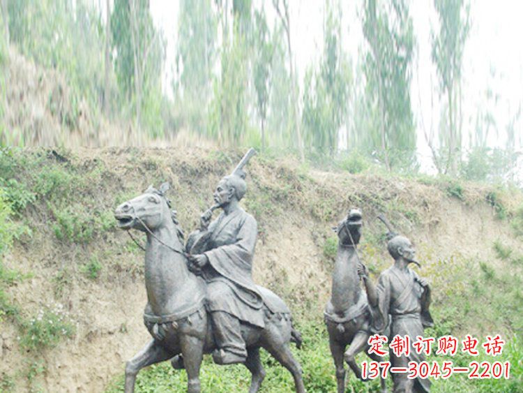 重庆古代人物骑马铜雕
