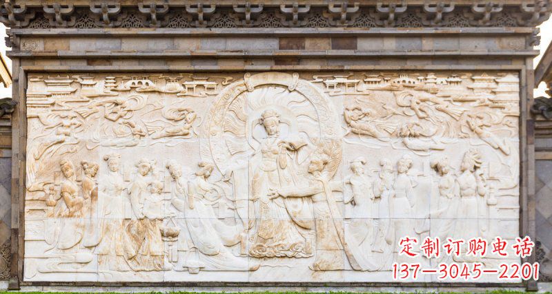 重庆中领雕塑:古代人物石浮雕影壁