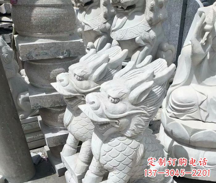 重庆古代神兽大理石麒麟石雕 (3)
