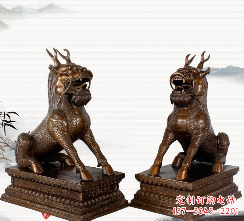 重庆古代神兽麒麟铜雕