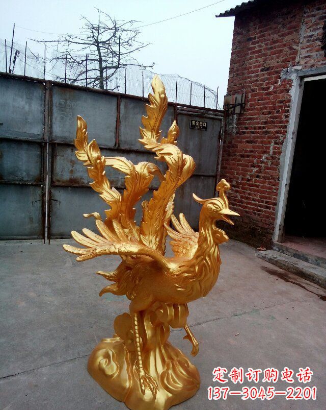 重庆古代神兽铸铜凤凰雕塑