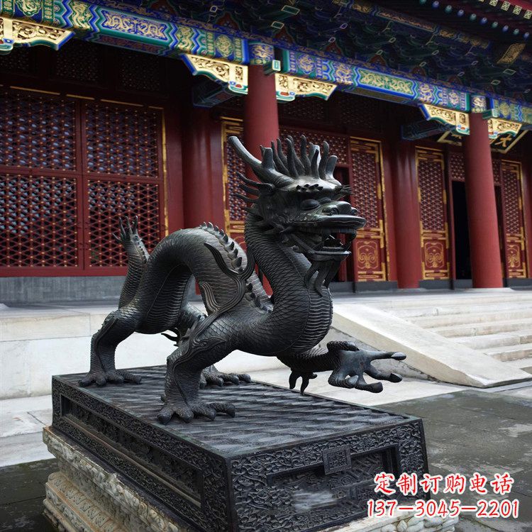重庆古代铜雕龙-寺庙景区大门神兽动物雕塑摆件