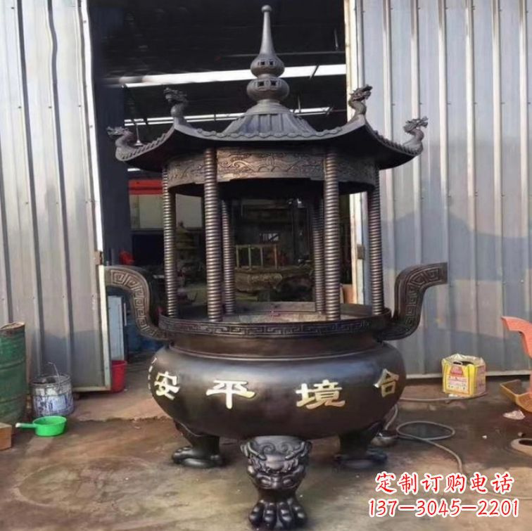 重庆精美古代铜香炉雕塑,成就您的家庭情调