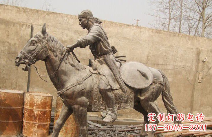 重庆古代战马铜雕塑
