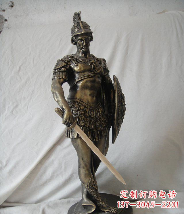 重庆古罗马战士玻璃钢仿铜人物雕塑